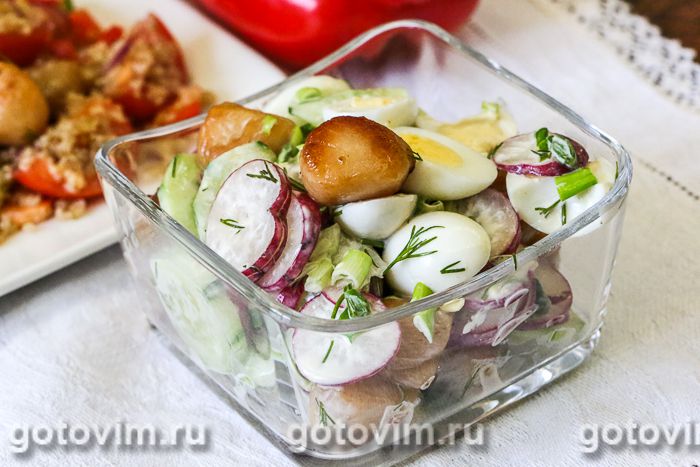 Photo of Салат с гребешками и овощами. Рецепт с фото