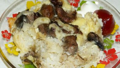 Photo of Рисовая запеканка с грибами и мясом индейки. Рецепт с фото